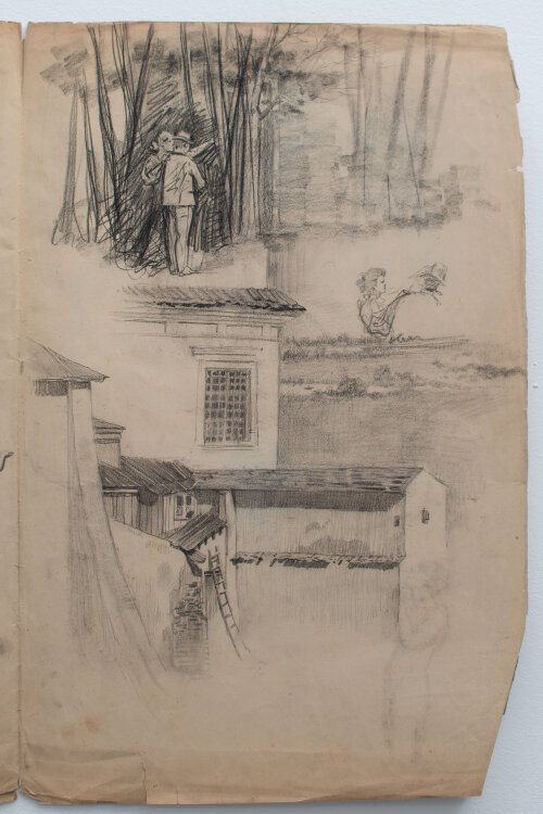 Józef Teofil Smolinski - Figurenstudie - o.J. - Kohle, Tusche