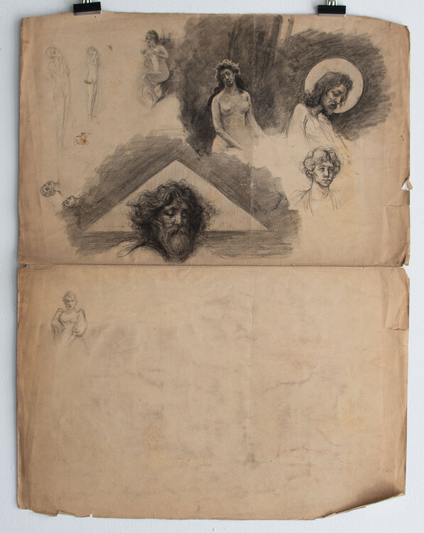 Józef Teofil Smolinski - Figurenstudie - o.J. - Kohle, Tusche