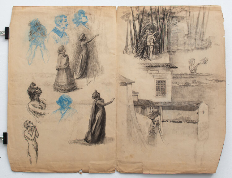 Józef Teofil Smolinski - Figurenstudie - o.J. - Kohle, Tusche