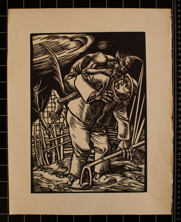 Rudolf Schiestl - Der Teufel holt einen Bauern - um 1920...