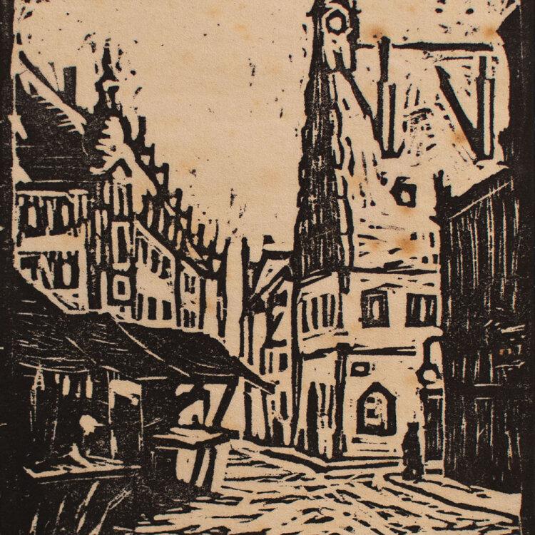 Karl Ernst Lange - Altstadt mit Marktplatz - 1921 -...