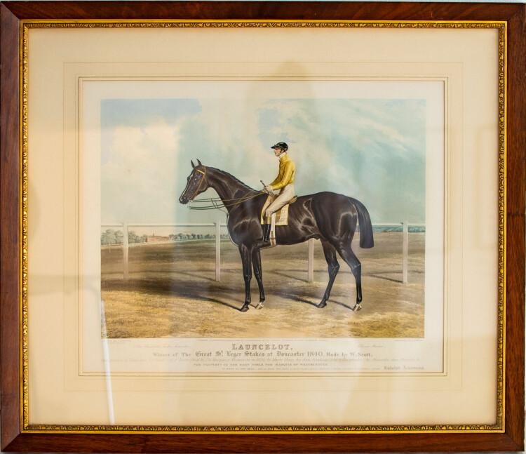 Edward Duncan - Launcelot, Winner of the Great St. Leger States at Doncaster - 1840 - Aquatinta