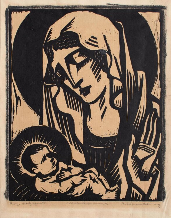 Anton Wendling - Madonna - o.J. - Holzschnitt