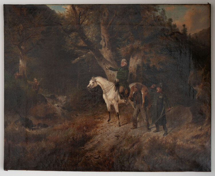 Meno Mühlig - Überfall im Wald - 1859 - Öl auf Leinwand