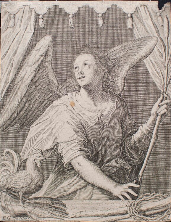Egidius Sadeler - Engel mit Dornenkrone. Theatrum Passionis Christi - o.J. - Kupferstich