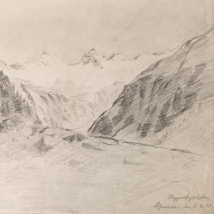 Mathilde von End - Hoppachgletscher - 1930 - Bleistift