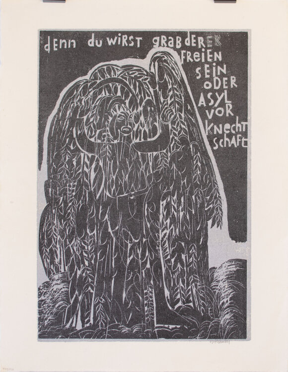 HAP Grieshaber - Epitaph für Allende - 1973 - Holzschnitt in Schwarz und Silber auf Japanbütten