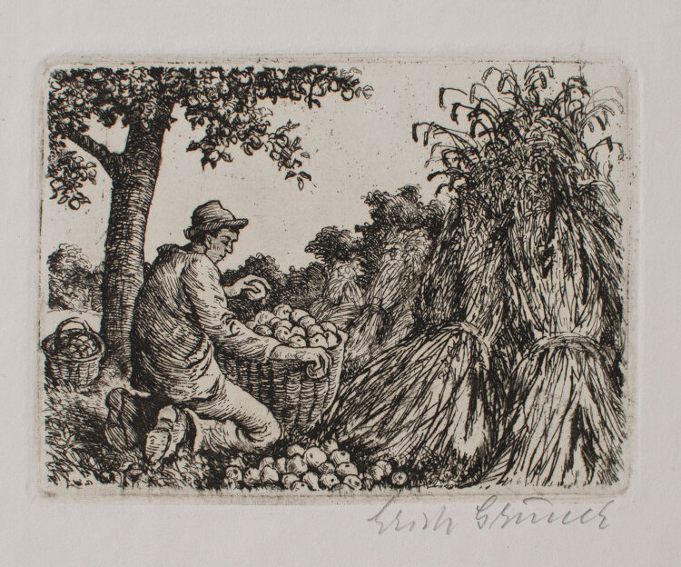 Erich Gruner - Neujahrsgrafik 1961 - 1960 - Radierung
