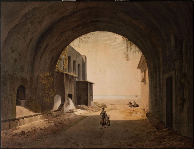 Heiligtum des Hercules Victor Tivoli 1833 Aquarell unbekannt