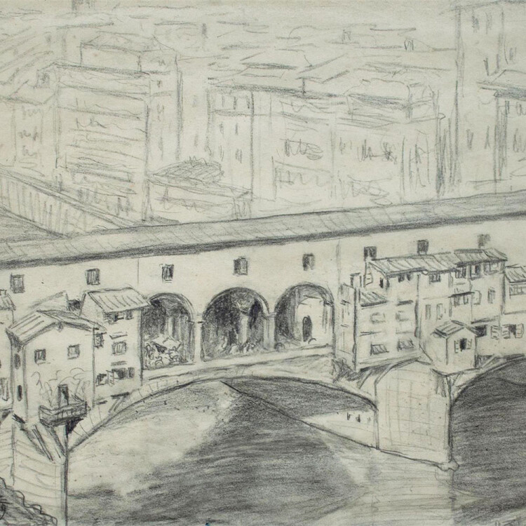 Maria del Pilar - Ponte Vecchio - 1969 - Bleistift