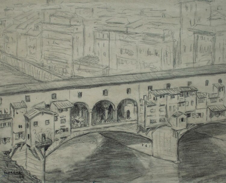 Maria del Pilar - Ponte Vecchio - 1969 - Bleistift