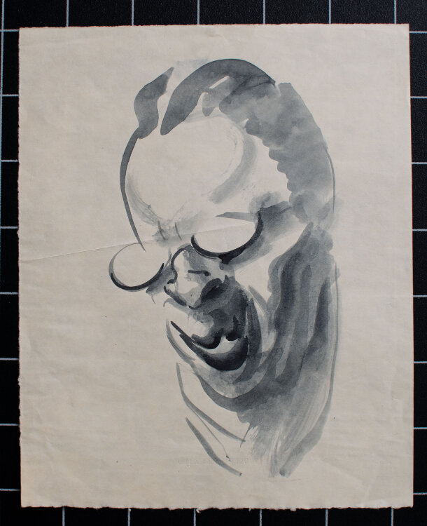 Otto A. Lehmann - Kopfstudien - o.J. - Tusche auf Papier