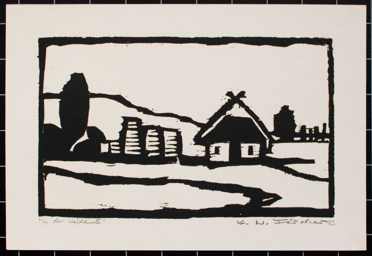 K. N. Fischer - In der Heide - 1983 - Linolschnitt