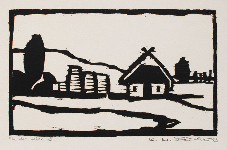 K. N. Fischer - In der Heide - 1983 - Linolschnitt