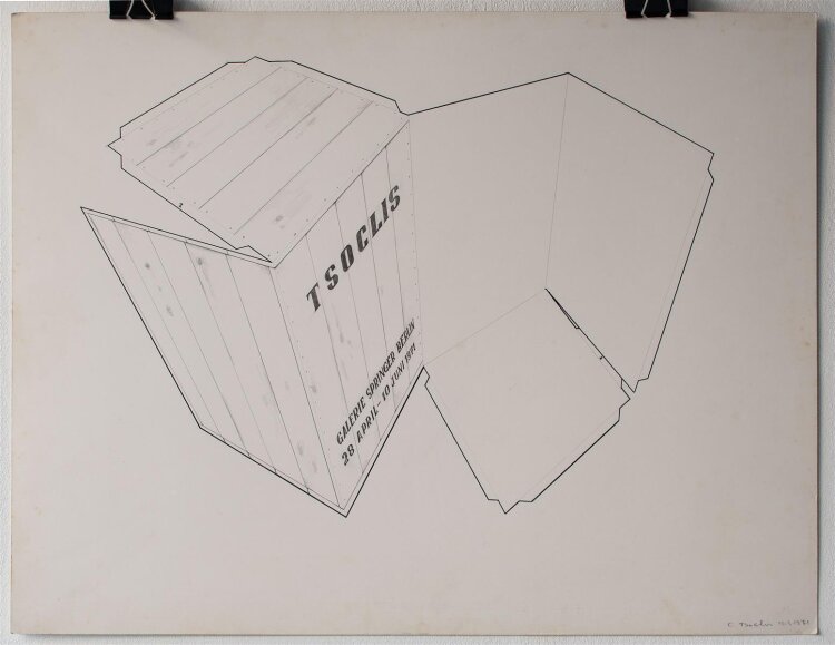 Costas Tsoclis - Ausstellungsplakat Galerei Springer - 1971 - Bleistift auf Malkarton
