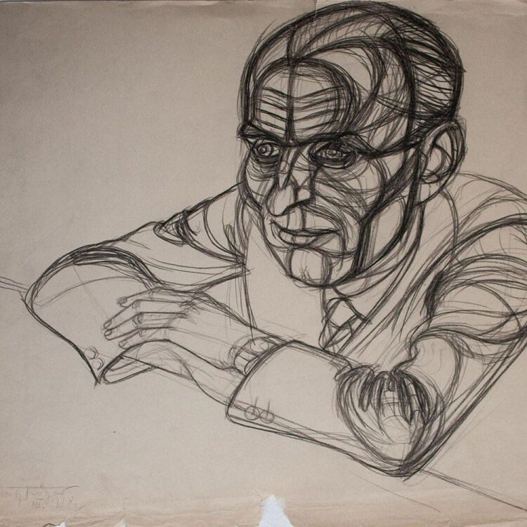 Fritz Tröger - Männerporträt - 1928 - Zeichnung