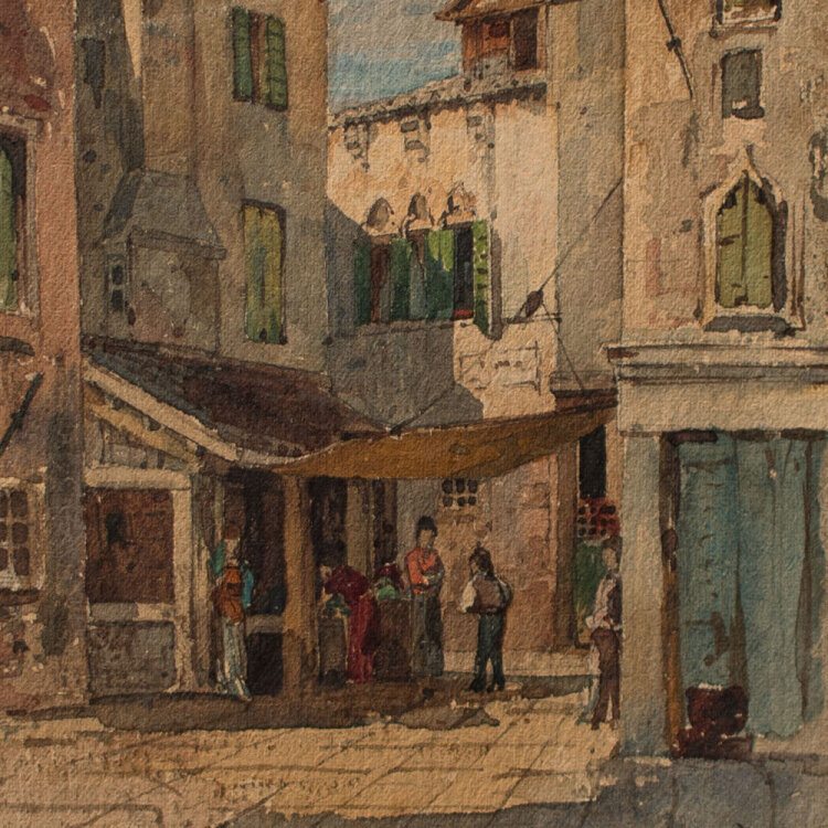 Toni Grubhofer - Straßenszene - um 1890 - Aquarell