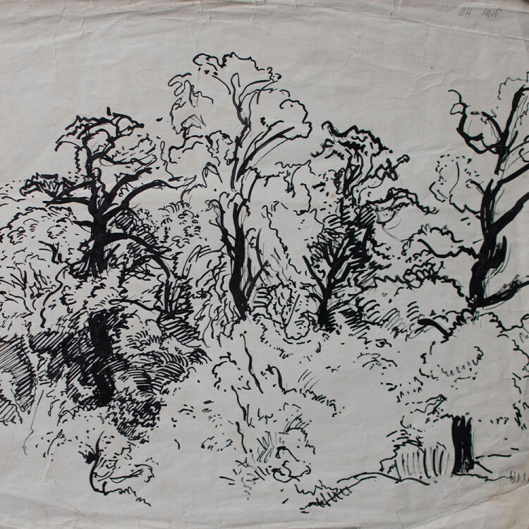 Werner Heuser - Waldstück - 1916 - Tusche