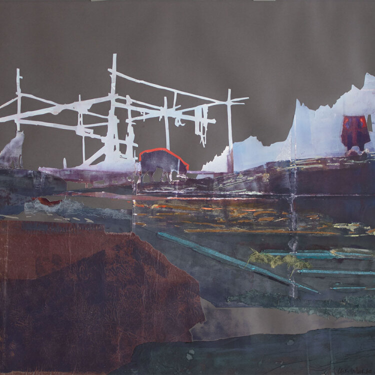 Christiane Wachter - Uummannaq II - 2012 - Collage, Mischtechnik auf Karton