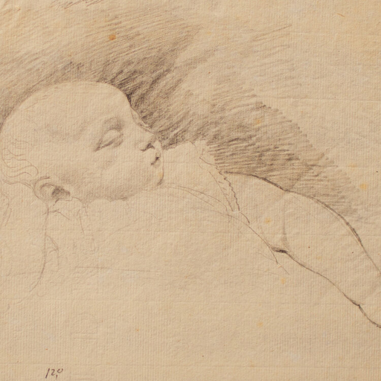 Jacques Joseph Eckhout - Schlafendes Kind - 1840 - Bleistift