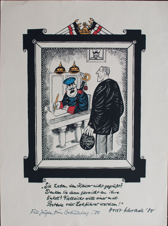 Horst Schrade - Humoristische Darstellung - 1980 - Druckgrafik auf Papier