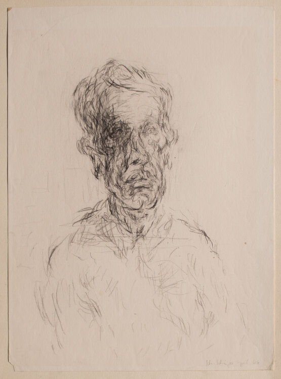 Karlheinz Schäfer - Portrait eines Mannes - 1966 - Kohlestift