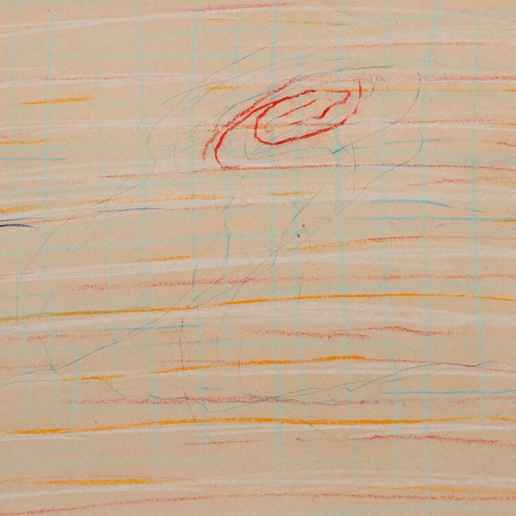 Karlheinz Schäfer - Landschaft - 1968 - Farbstift auf braun getontem feinem Papier.