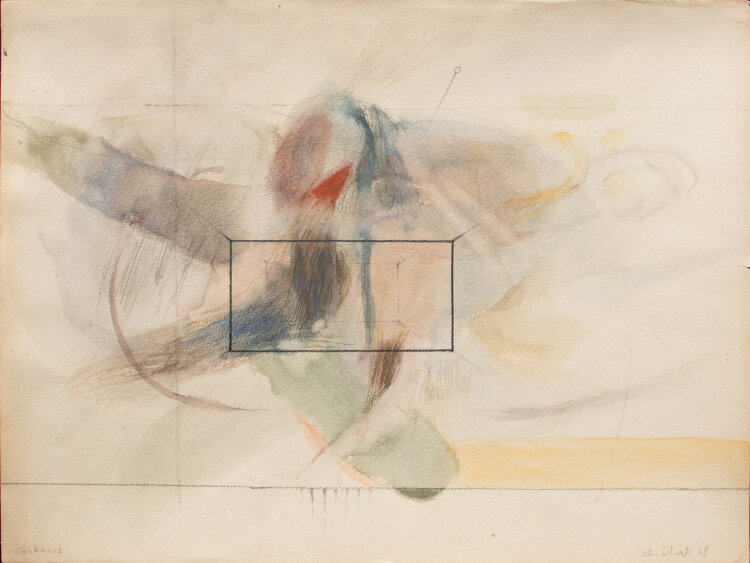 Karlheinz Schäfer - Kaukasus - 1968 - Aquarell und Graphitstift mit Goldfarbe