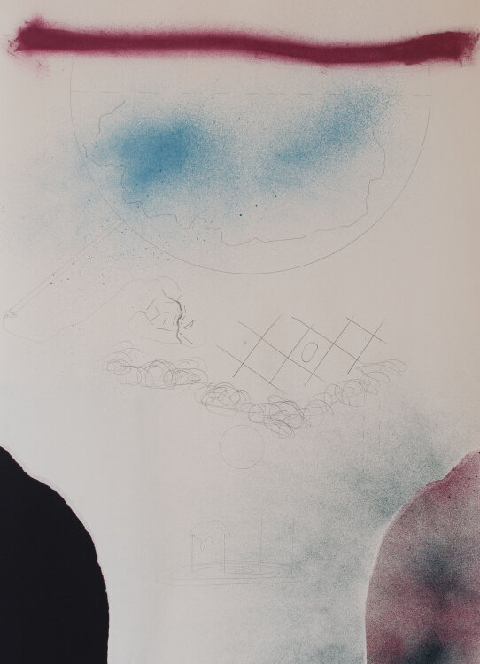 Karlheinz Schäfer - Abstrakte Formen - 1972 - Collage, Sprühfarbe und Graphitstift