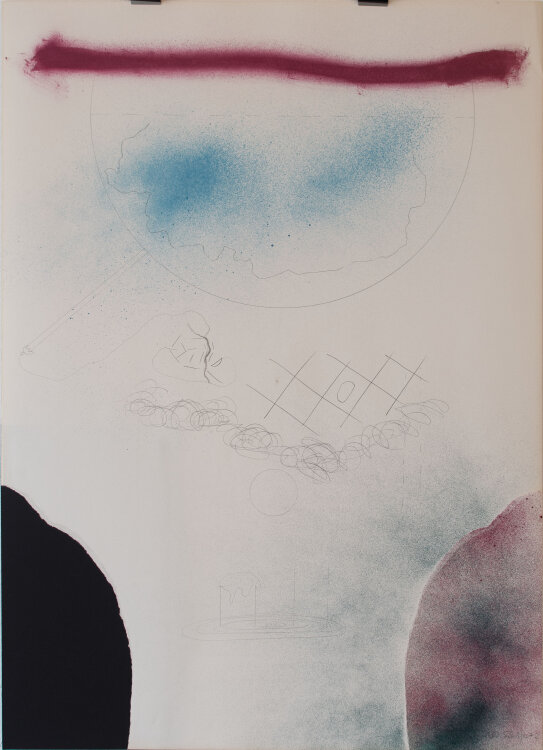 Karlheinz Schäfer - Abstrakte Formen - 1972 - Collage, Sprühfarbe und Graphitstift