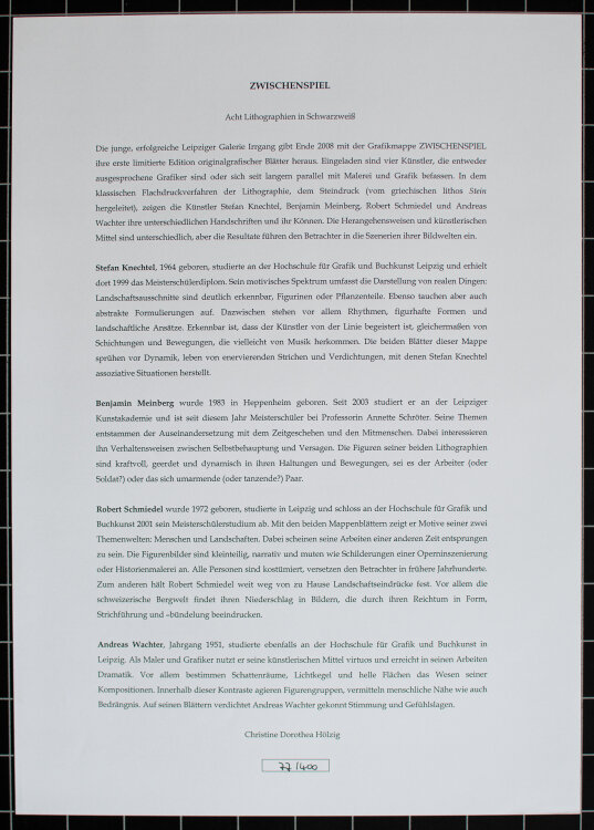 diverse Künstler - Zwischenspiel, Grafikmappe - 2008 - Lithografie