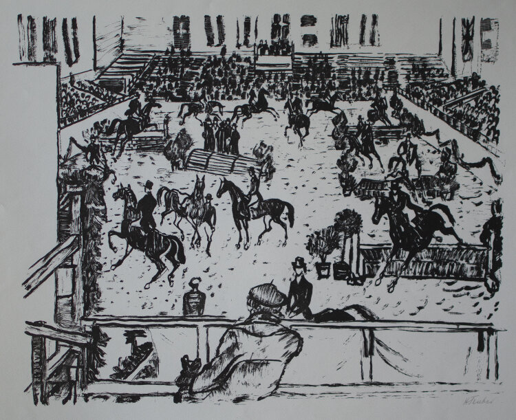 Hermann teuber - Reitturnier - o.J. - Lithografie