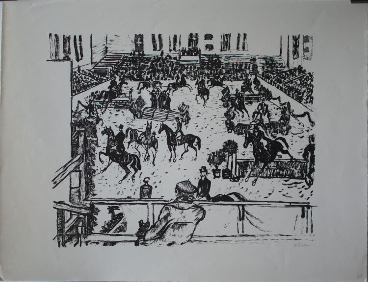 Hermann teuber - Reitturnier - o.J. - Lithografie