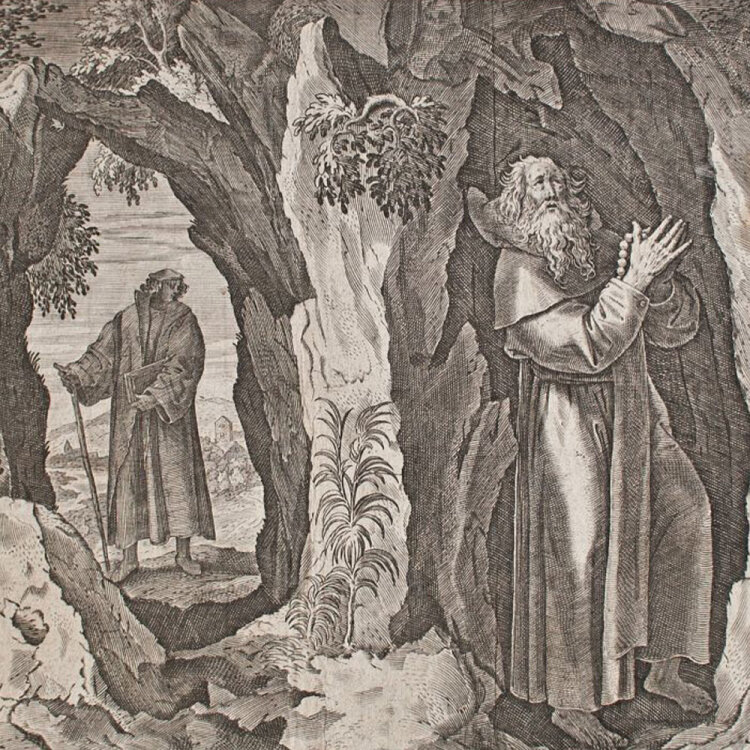 Raphael Sadeler - Heiliger Johannes aus: Solitudo sive vitae - o.J. - Kupferstich