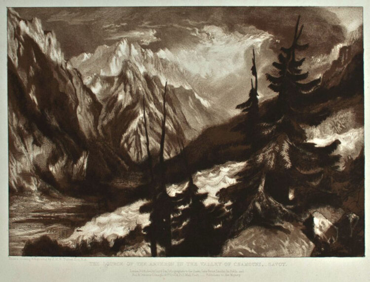 William Turner - The Source of the Arveron - 1858 - Lithografie