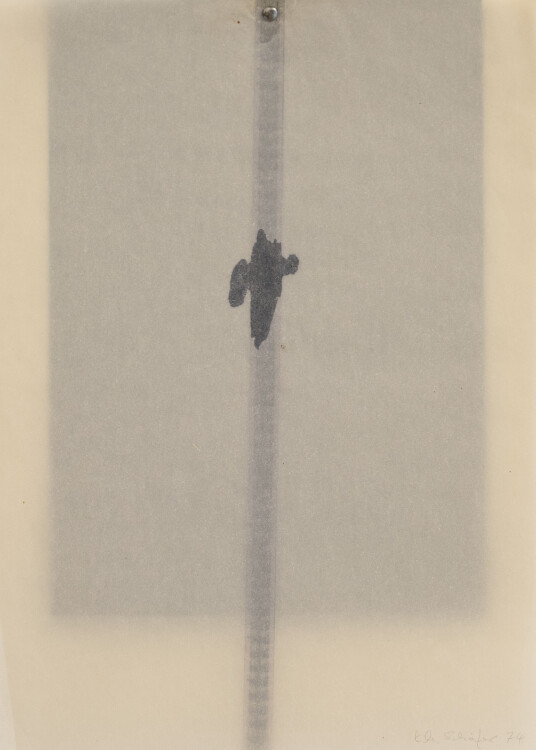 Karlheinz Schäfer - Buchobjekt mit Aluminiumfolie - 1974 - Transparentpapier, Negativfolie, Aluminiumfolie und schwarzes Papier (teils perforiert) und Farbstift, Rundkopfklammer