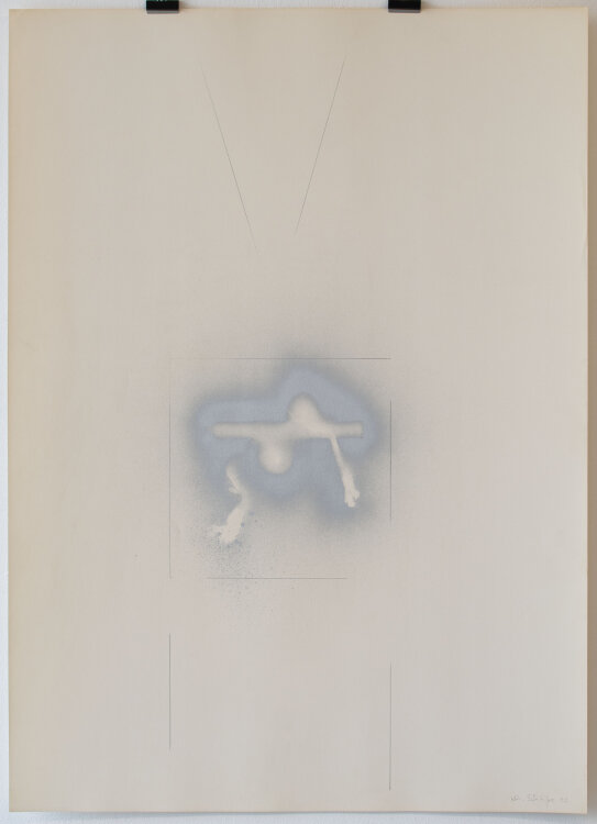 Karlheinz Schäfer - Abstrakte Komposition - 1973 - Graphitstift und silberne Sprühfarbe