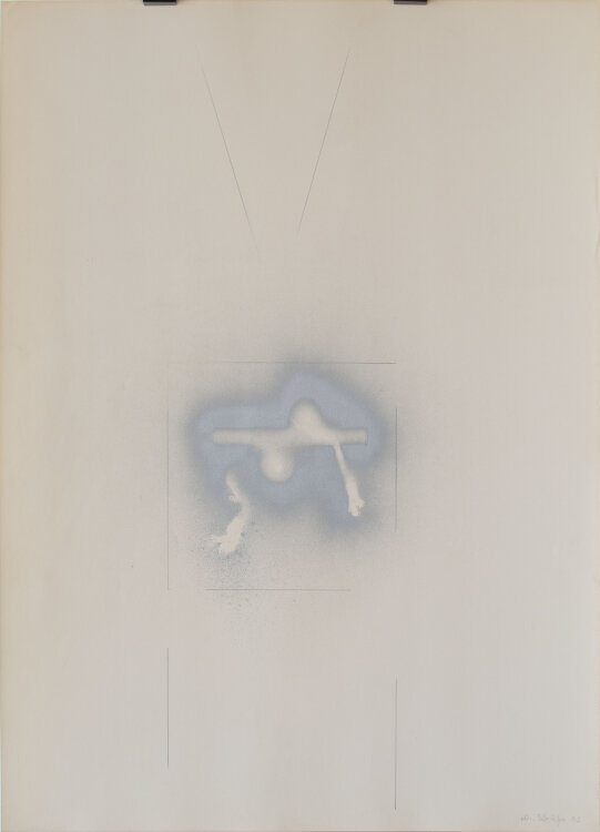 Karlheinz Schäfer - Abstrakte Komposition - 1973 - Graphitstift und silberne Sprühfarbe