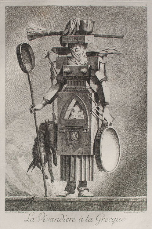 Ennemond Alexandre Petitot - La Vivandiere à la Greque - 1771 - Radierung auf Büttenpapier
