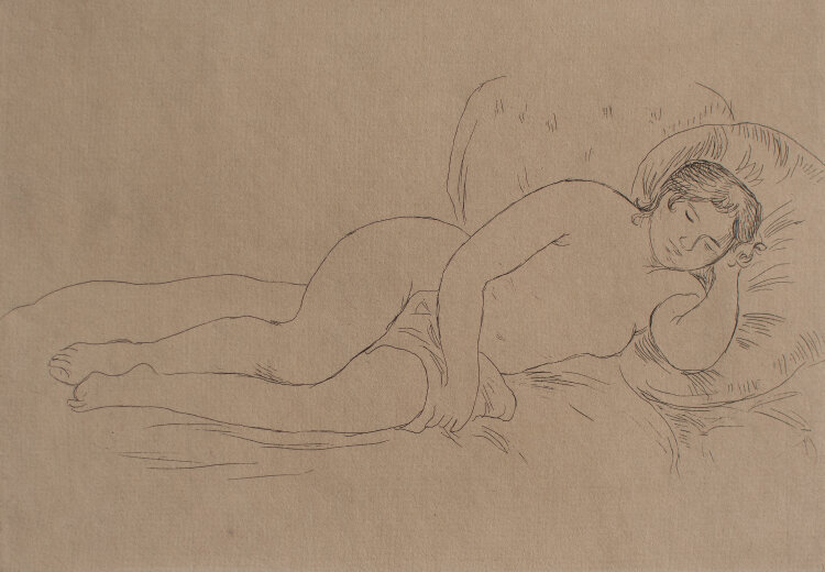 Pierre-Auguste Renoir - Femme nue couché - um 1906 - Radierung