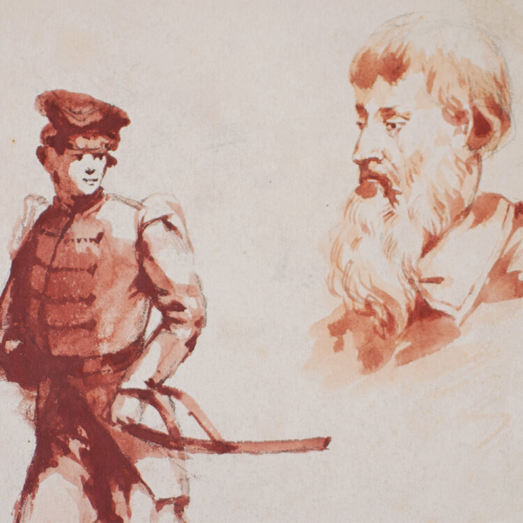 Józef Teofil Smolinski - Männerstudien - o. J. - Aquarell, Kohle