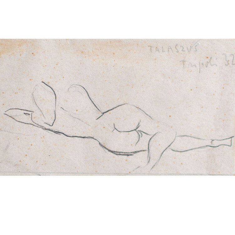 unbekannt - Weiblicher Rückenakt - 1932 - Bleistift