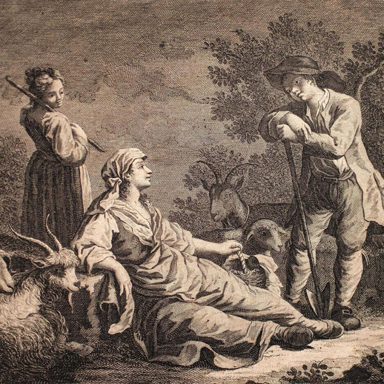 Francesco del Pedro - Pastorale Szene - o.J. - Kupferstcih