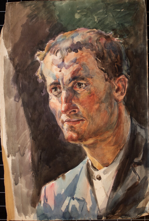 Józef Teofil Smolinski - Männerbildnis - um 1900 - Aquarell, Bleistift