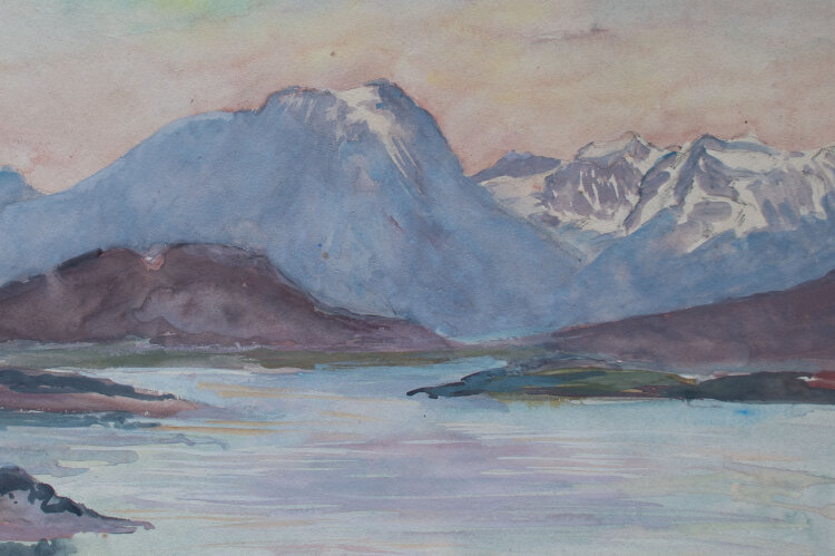 Gerhard Schulte-Dahling - Fjordlandschaft, Norwegen - 1944 - Aquarell