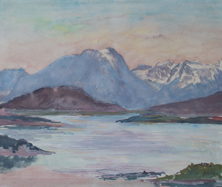 Gerhard Schulte-Dahling - Fjordlandschaft, Norwegen - 1944 - Aquarell