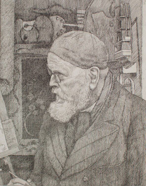 Leopold von Kalckreuth d.J. - Selbstporträt - 1923 - Radierung