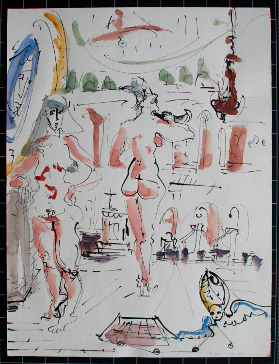 Rolf Walter - Weiblicher Akt/ Nonne - 1997 - Aquarell