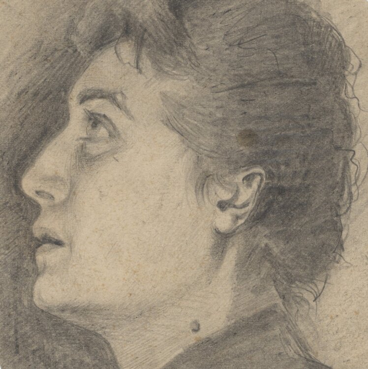 Józef Teofil Smolinski - Frauenporträt nach links - um 1900 - Bleistift