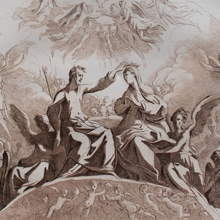 Benigno Bossi - Marienkrönung - 1773 - Radierung in Braun auf Büttenpapier